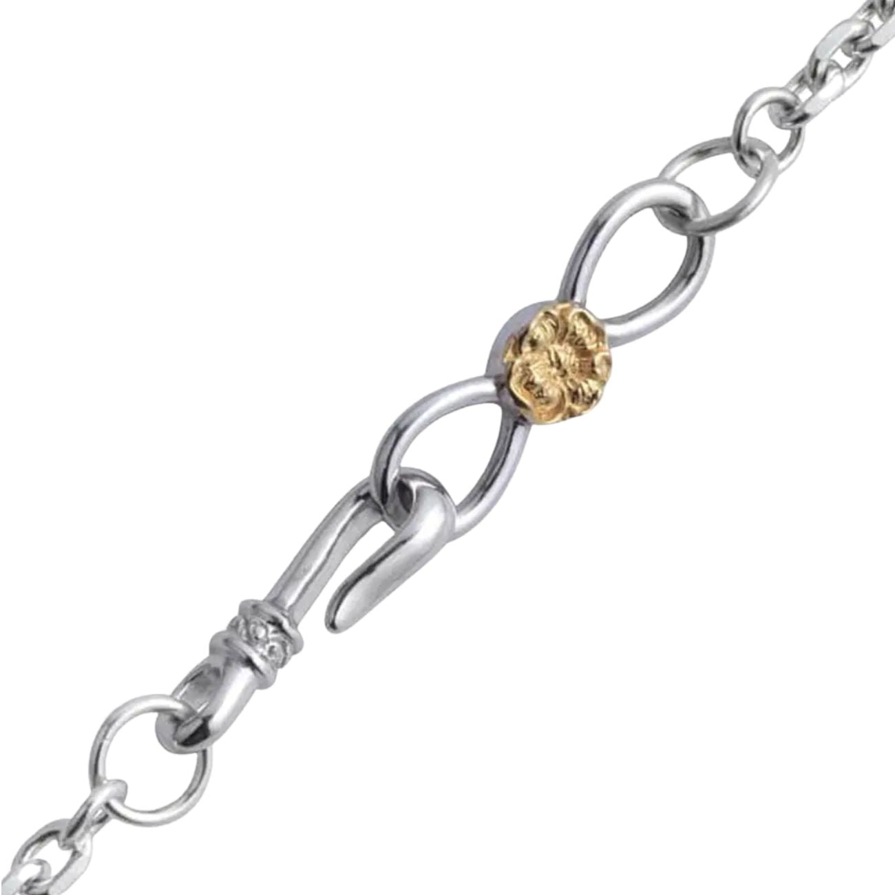 SAAD POPPY END HOOK SILVER 925 K24 (24K) GOLD PLATED NECKLACE PARTS - No Color