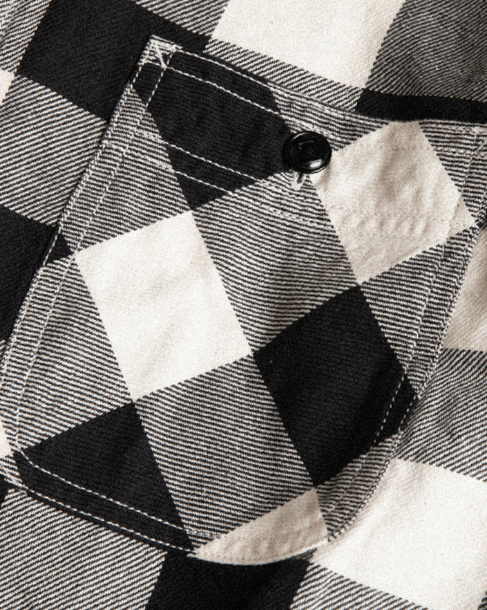 MILITORA LOT 206 1940S BUFFALO PLAID SHIRT - BLACK/WHITE