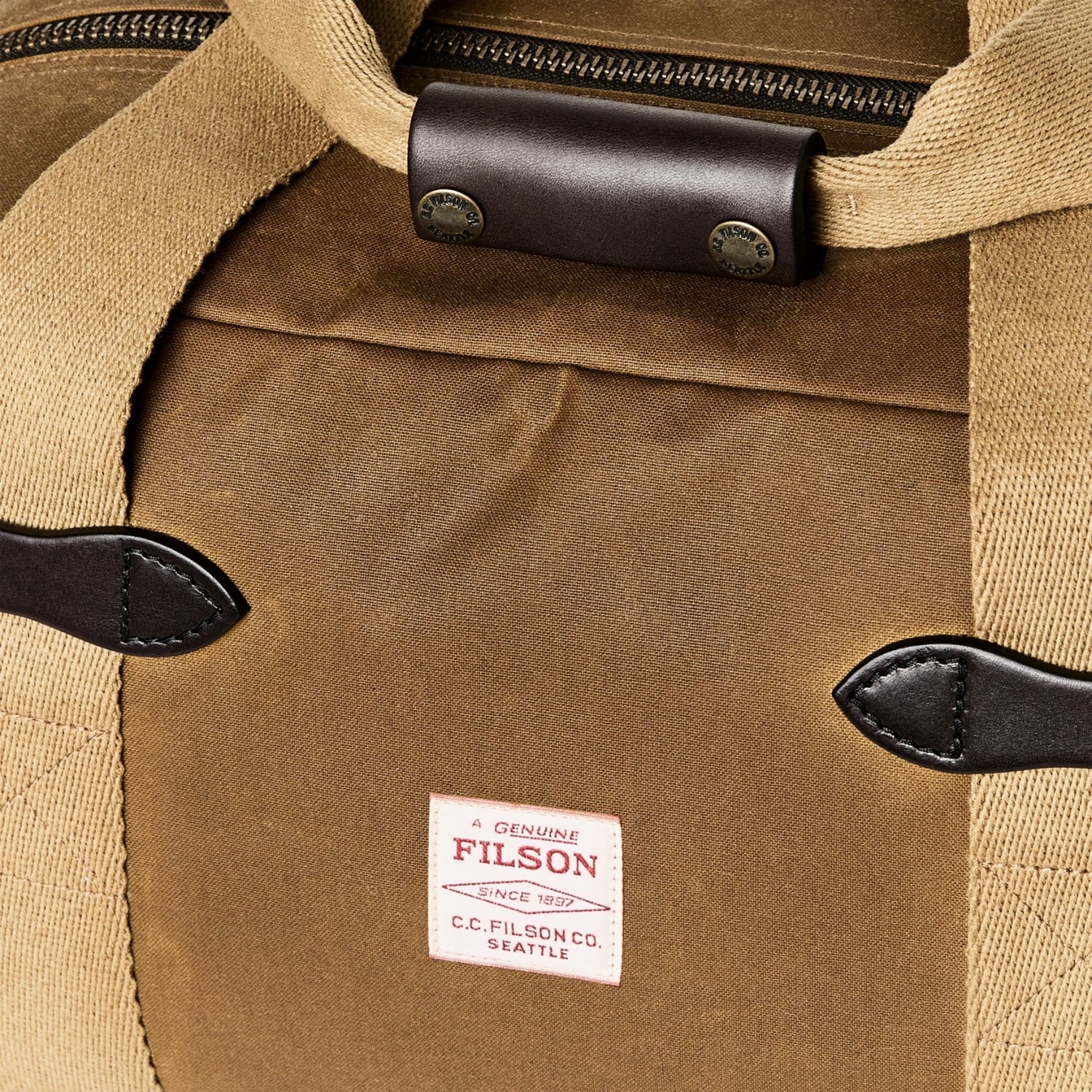 Filson Small Tin Cloth Duffle Bag — Dark Tan — view 5