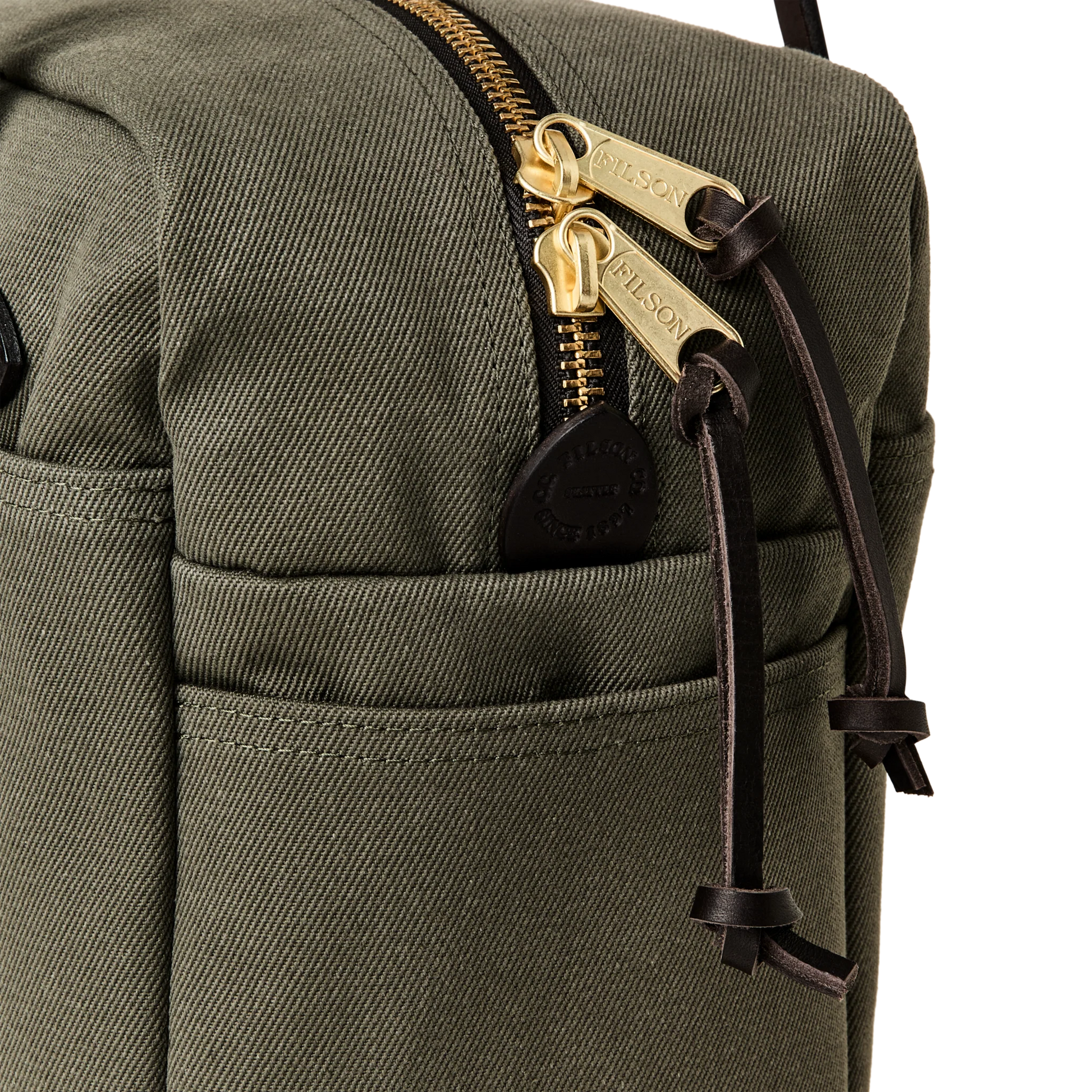 FILSON RUGGED TWILL ZIPPER TOTE BAG - OTTER GREEN