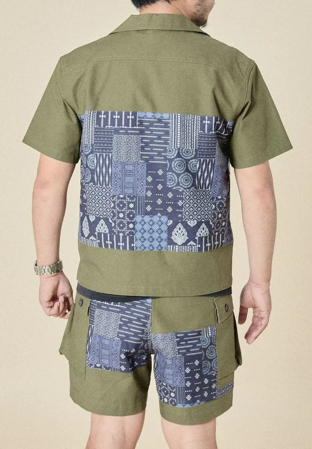 UNION LABS PATCH UP P43 S/S SHIRT - OLIVE