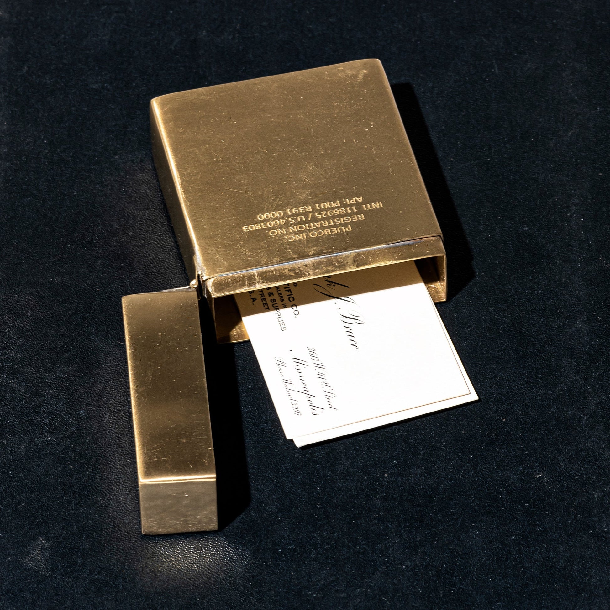 PUEBCO BRASS PLAYING CARD CASE