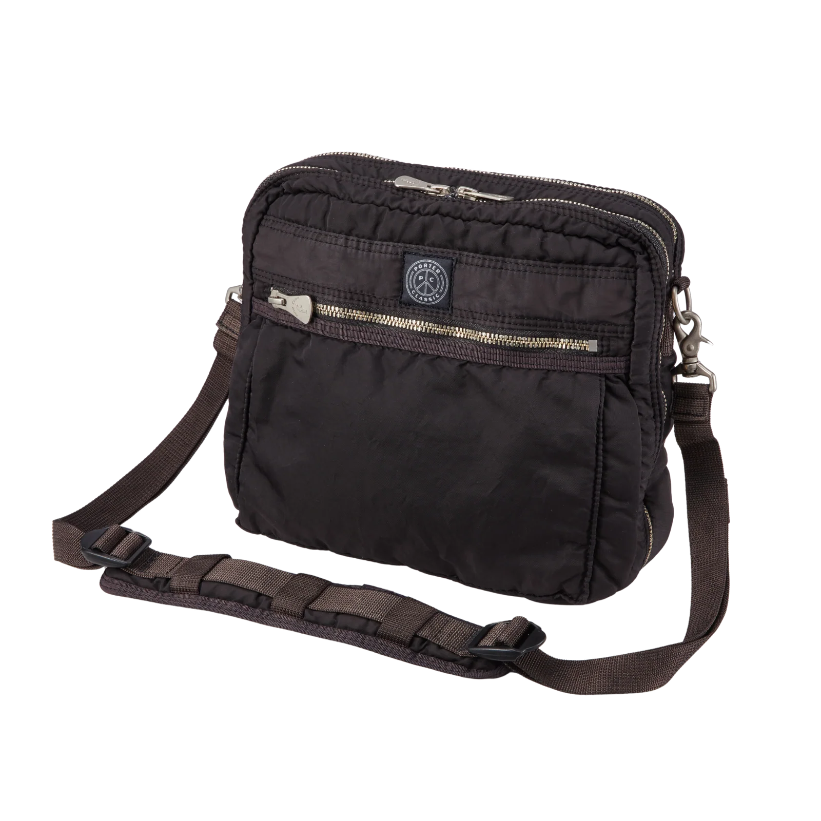 PORTER CLASSIC SUPER NYLON SIMPLE SHOULDER BAG - BLACK
