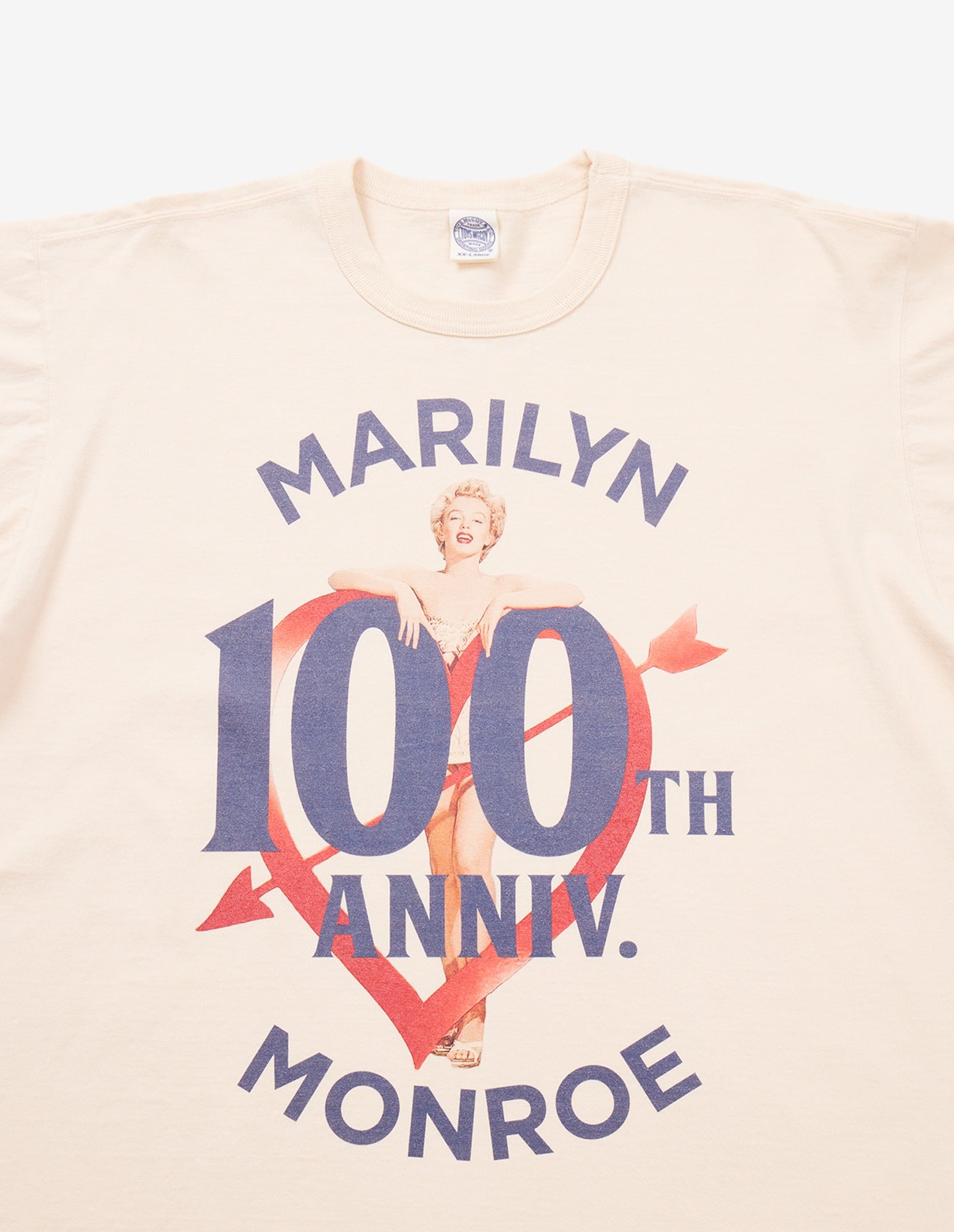 TOYS MCCOY MARILYN MONROE TEE ARROW SHOT HEART - NATURAL
