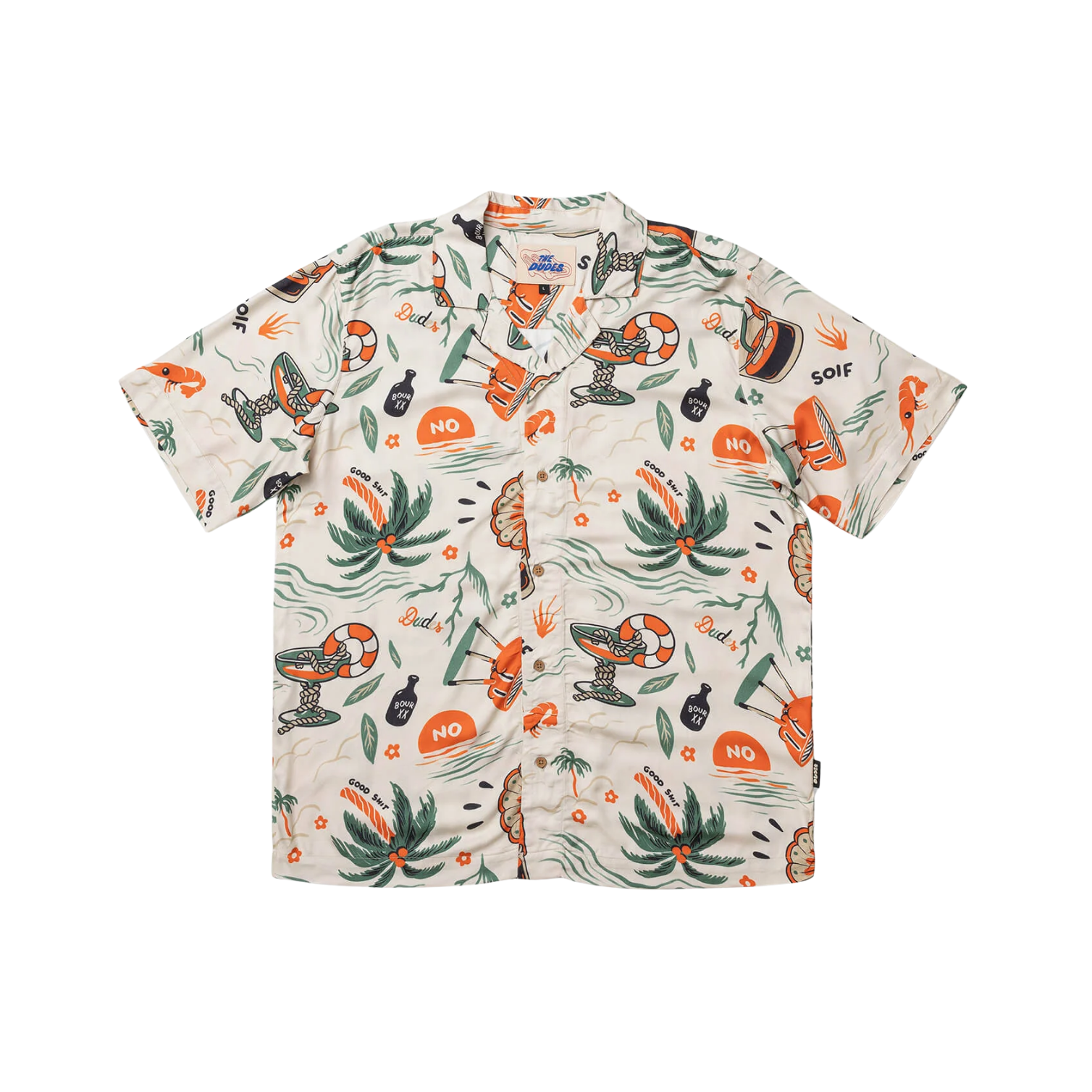 THE DUDES SUMMA JAM HAWAIIAN SHIRT - BEIGE