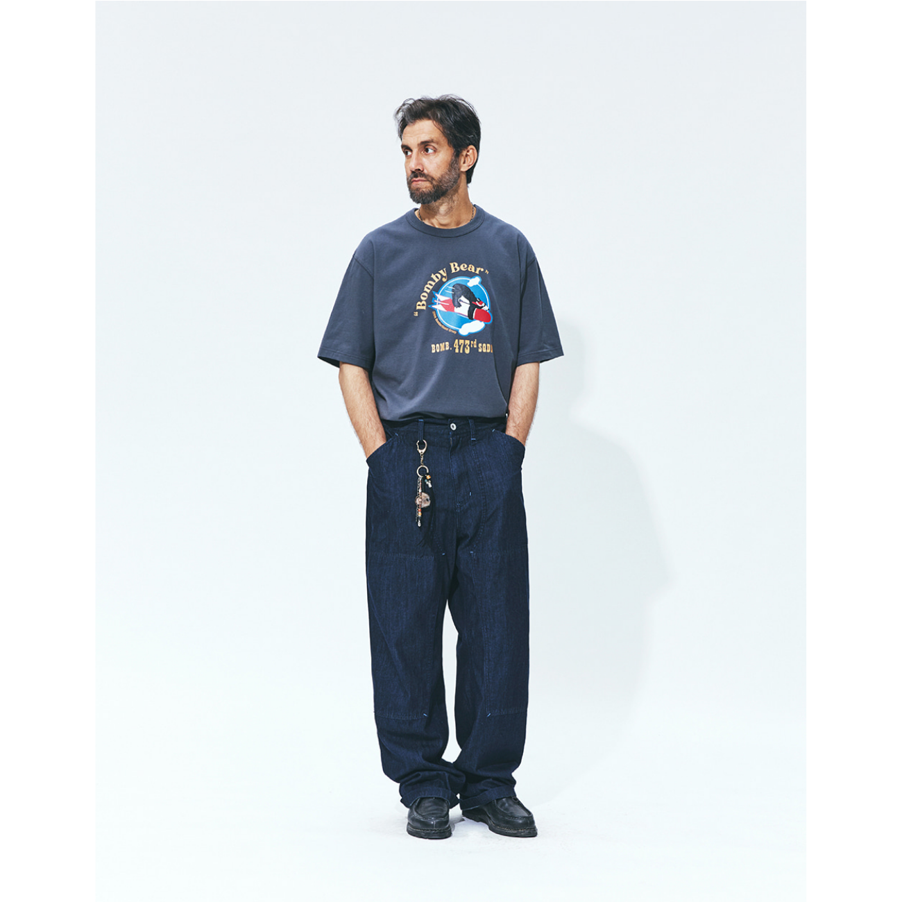 UNIFORM BRIDGE DOUBLE KNEE DENIM PANTS 6.2OZ - INDIGO RINSED