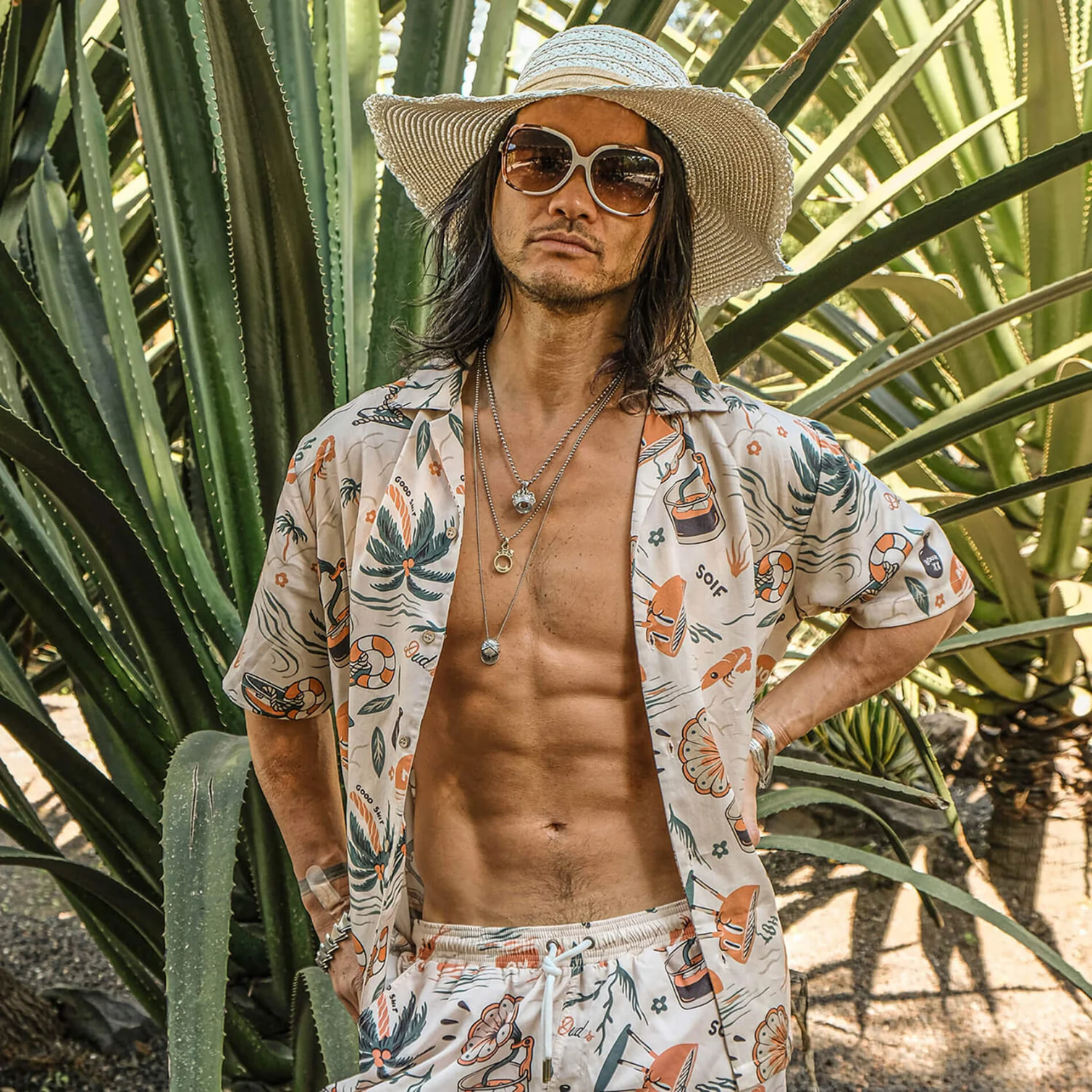THE DUDES SUMMA JAM HAWAIIAN SHIRT - BEIGE