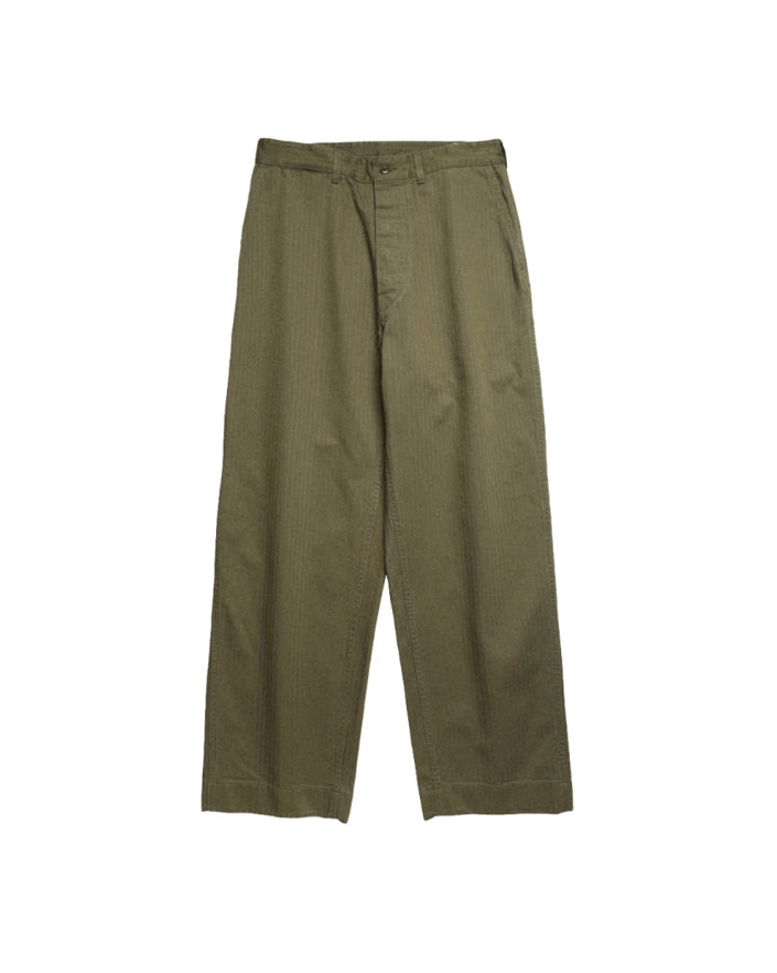 MILITORA LOT 825 1950S USMC HERRINGBONE TROUSERS - OLIVE