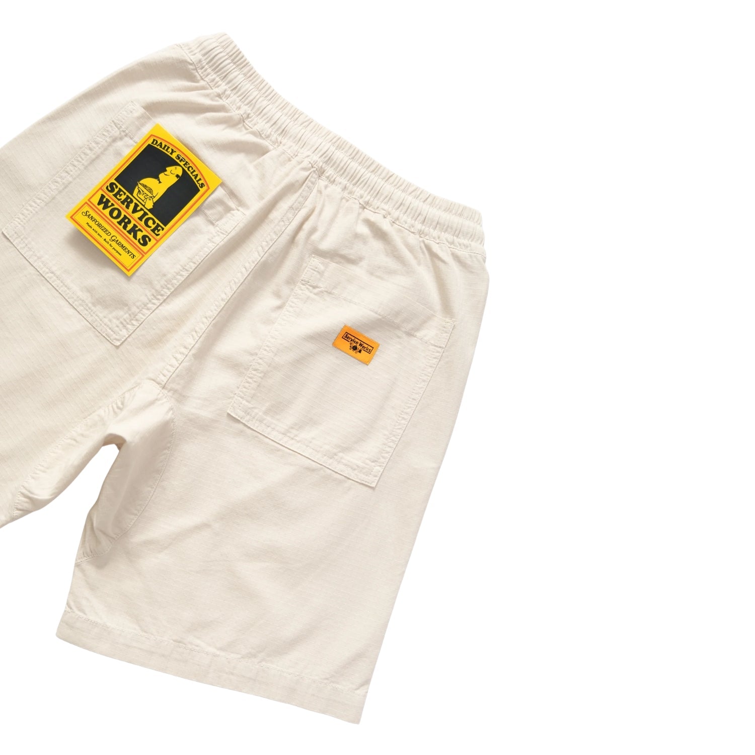 Service Works Ripstop Chef Short — Bone — view 4