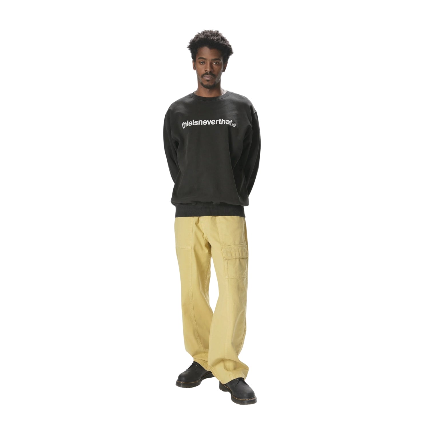 THISISNEVERTHAT T-LOGO LT CREWNECK - CHARCOAL