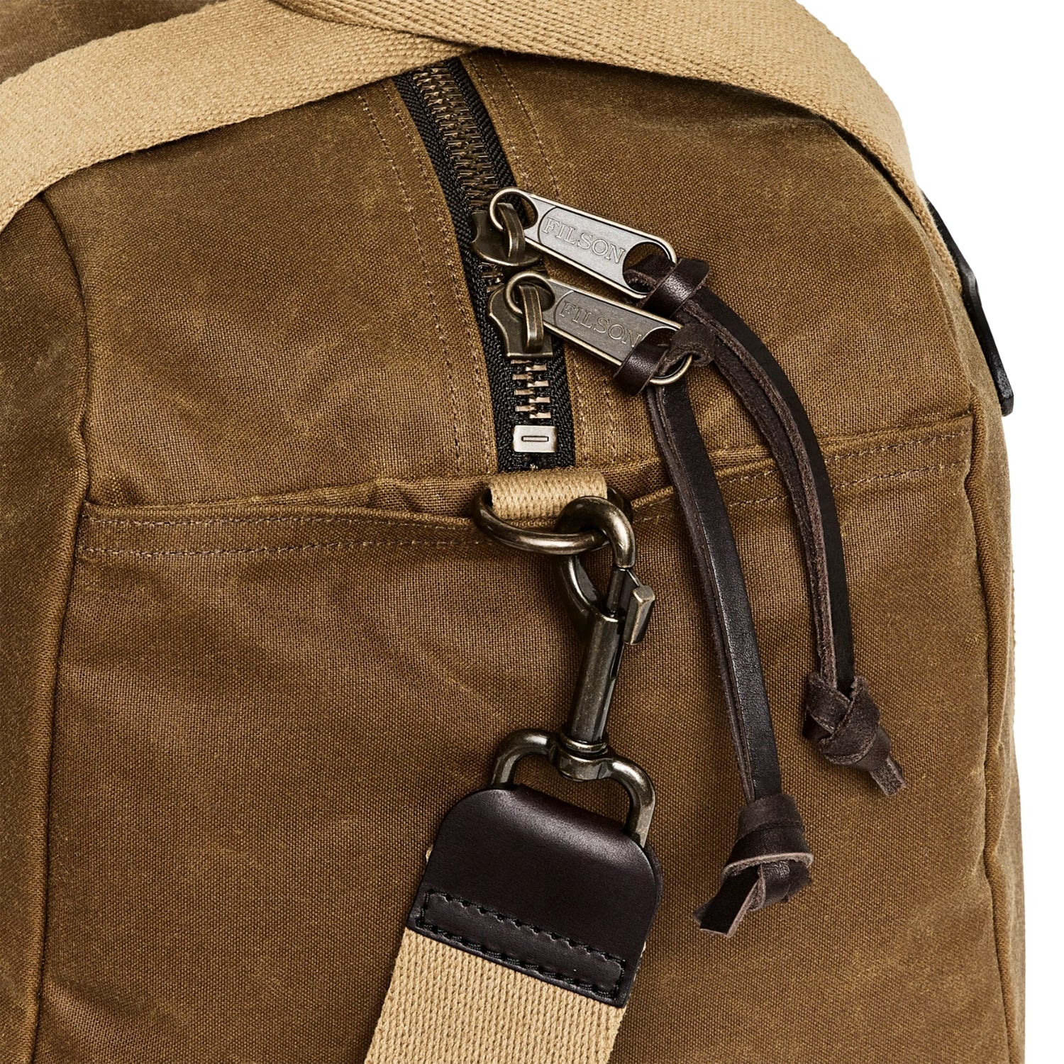 Filson Small Tin Cloth Duffle Bag — Dark Tan — view 6