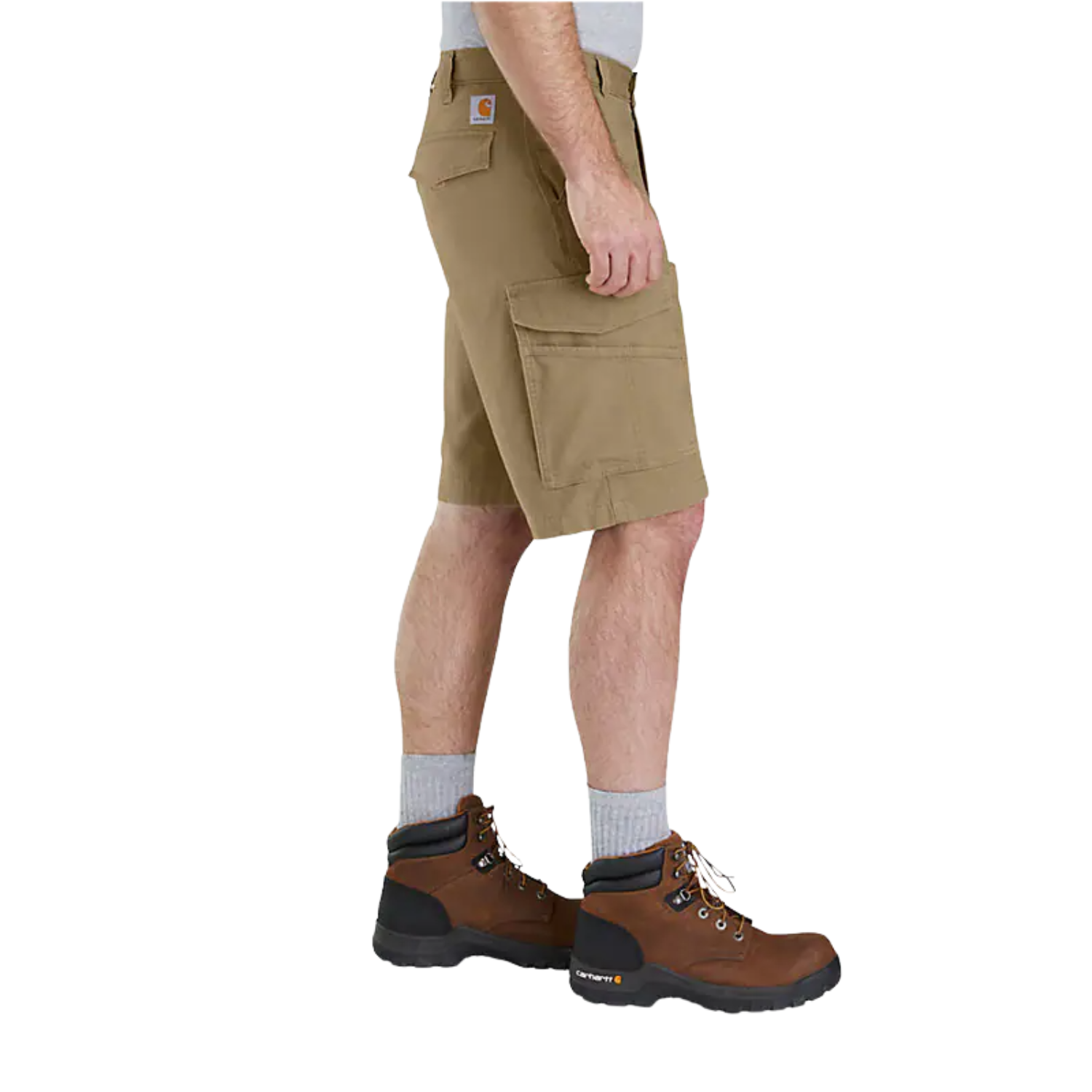 CARHARTT RUGGED FLEX RELAXED FIT CANVAS CARGO WORK SHORT - DARK KHAKI