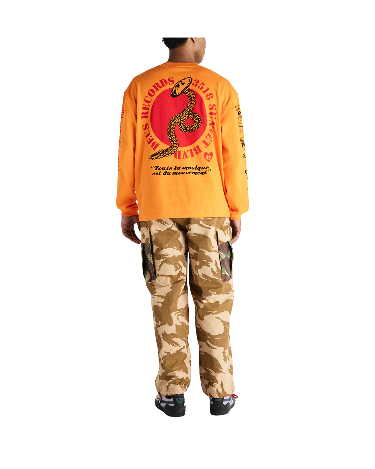 DEUS EX MACHINA DANCING GHOST LS TEE - PERSIMMON ORANGE