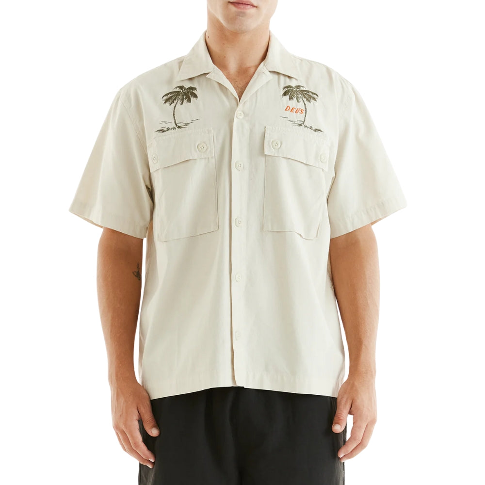 DEUS EX MACHINA STRANDED FATIGUE SHIRT - DIRTY WHITE