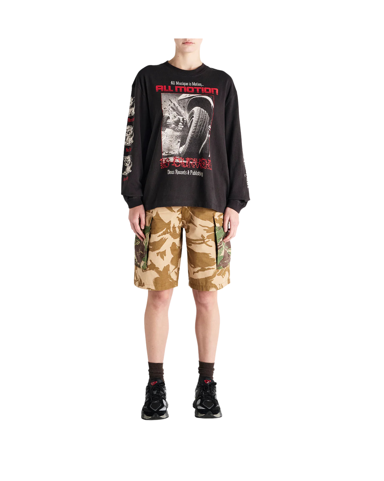 DEUS EX MACHINA DANCING GHOST LS TEE - ANTHRACITE