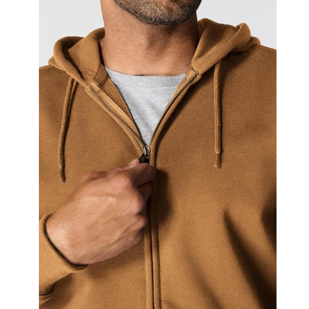 CARHARTT RAIN DEFENDER LSE-FT HW FULL ZIP SWEATSHIRT - CARHARTT BROWN