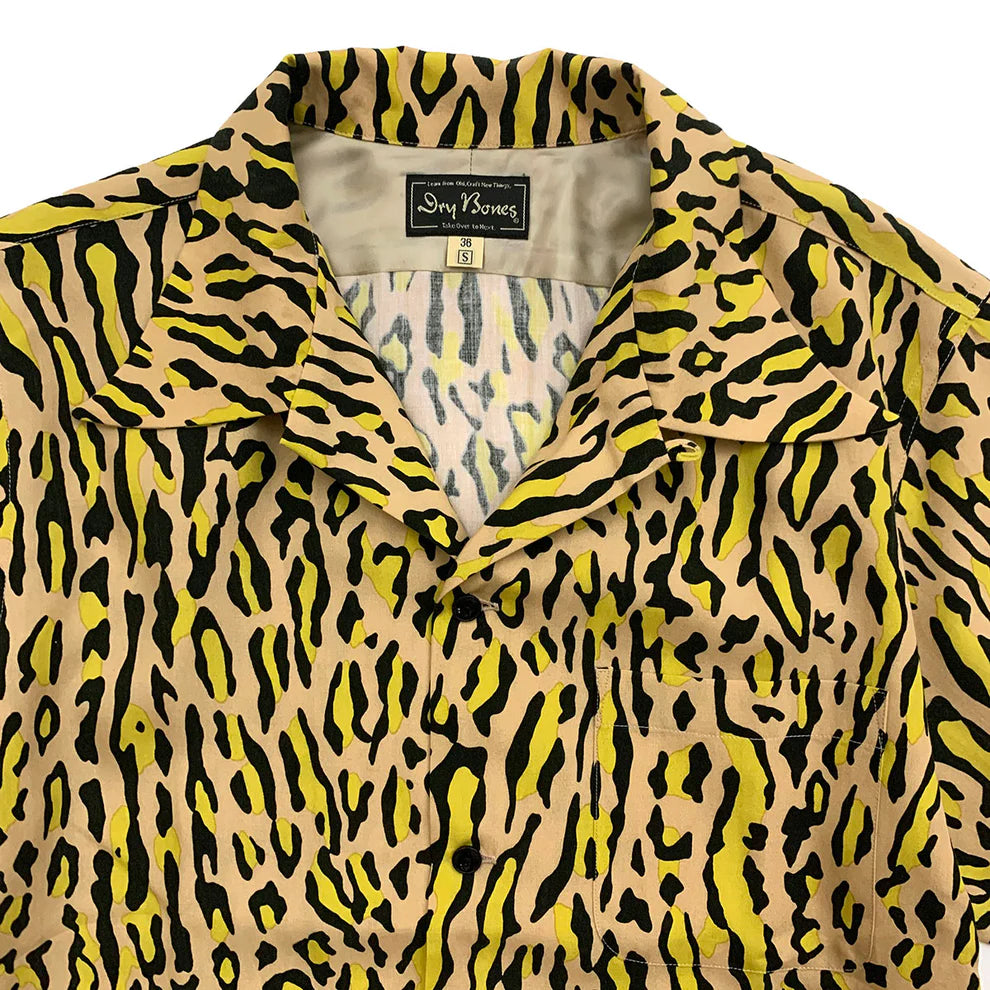 DRY BONES S/S OPEN SHIRT VINCENTS LEO - BEIGE