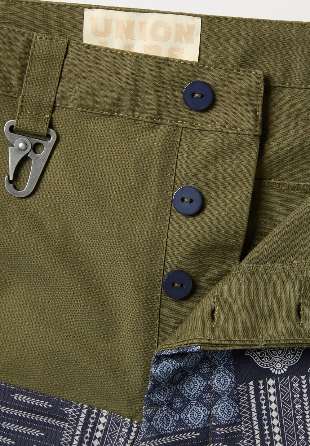 UNION LABS PATCH UP P43 SHORTS - OLIVE