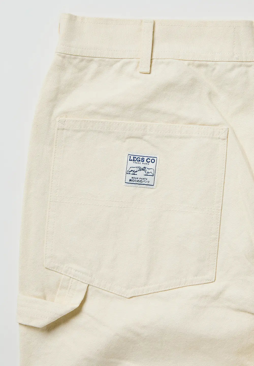 LEGS CO DOUBLE KNEE PAINTER PANTS - OFF WHITE