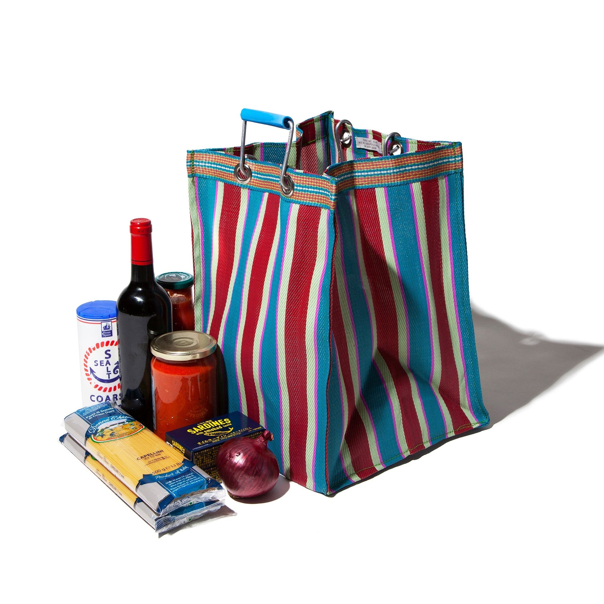 PUEBCO RECYCLED PLASTIC STRIPE BAG / Rectangle D26