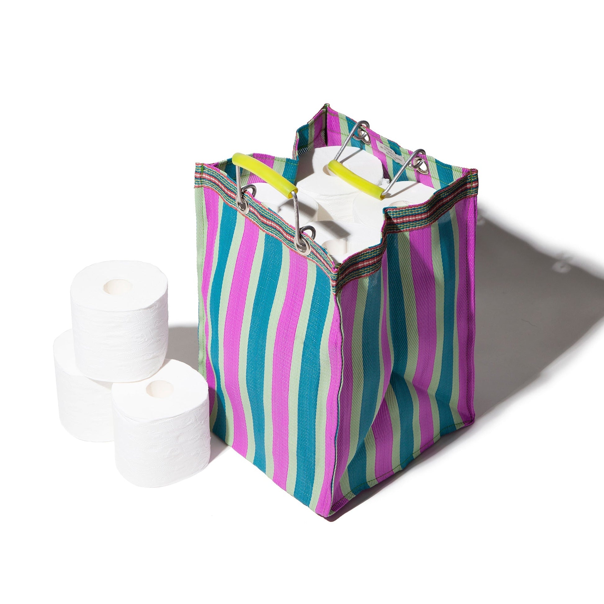 PUEBCO RECYCLED PLASTIC STRIPE BAG / Rectangle D26