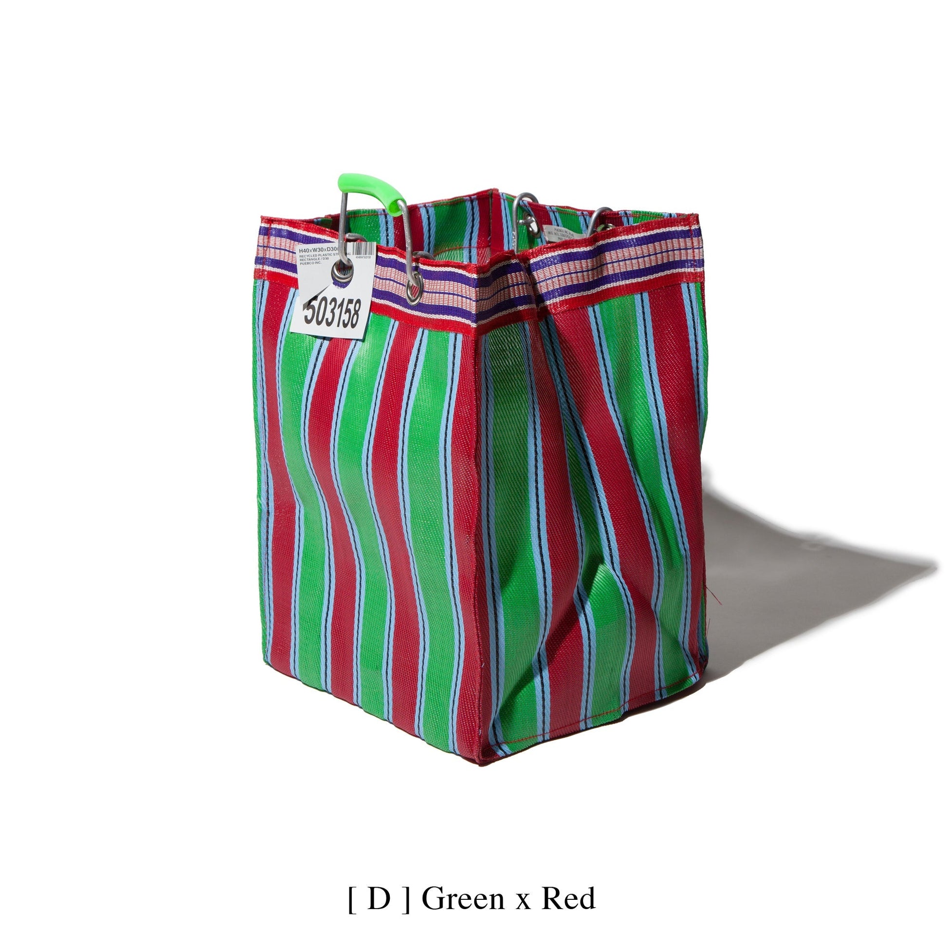 PUEBCO RECYCLED PLASTIC STRIPE BAG / Rectangle D26
