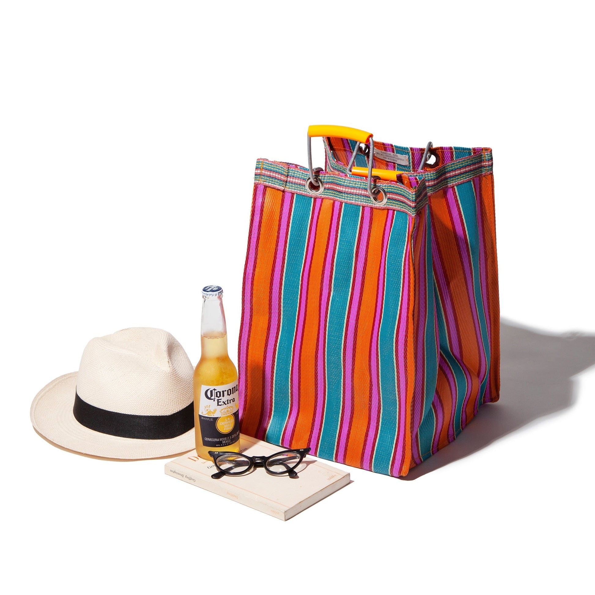 PUEBCO RECYCLED PLASTIC STRIPE BAG / Rectangle D26