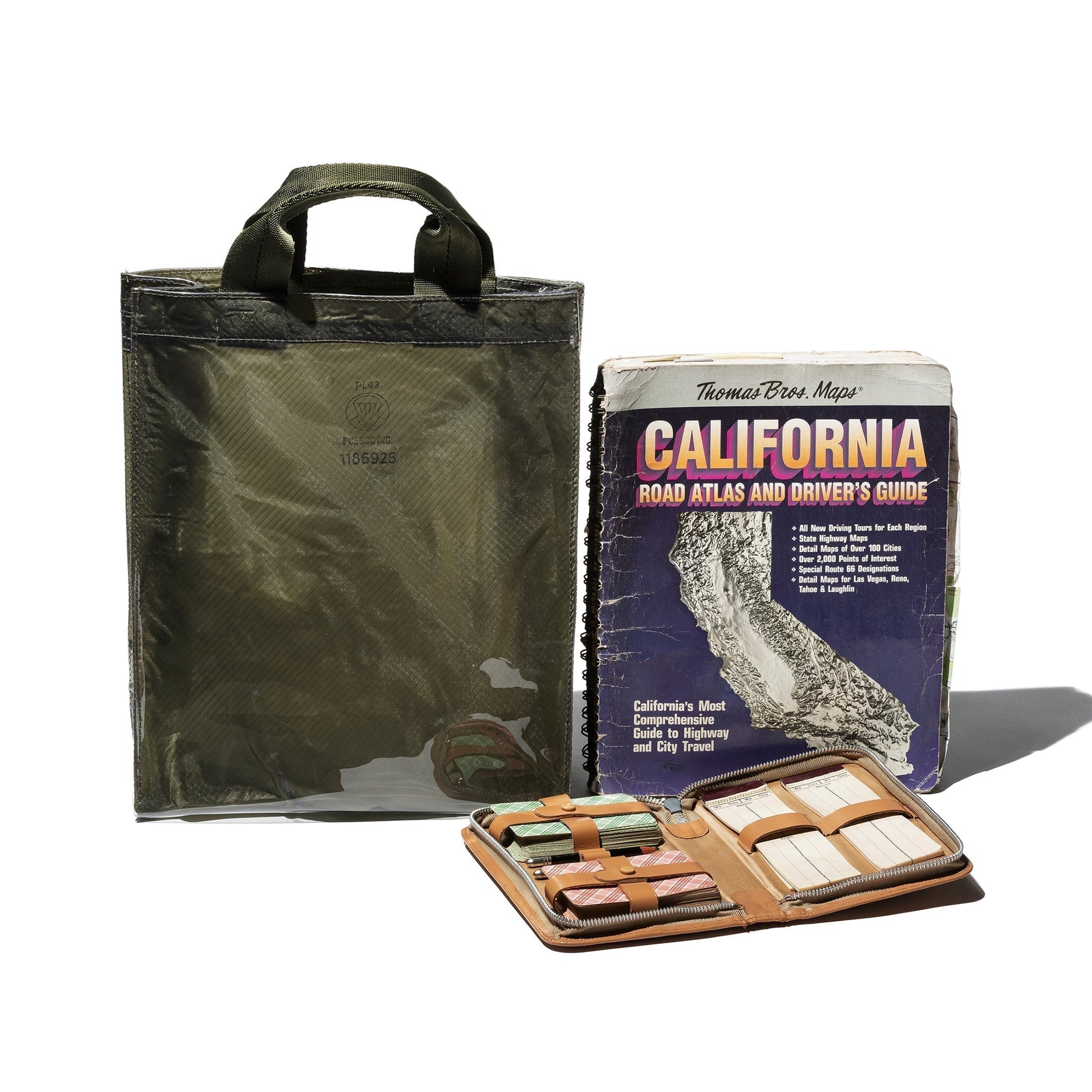 Puebco Covered Parachute Document Bag / Olive — front view