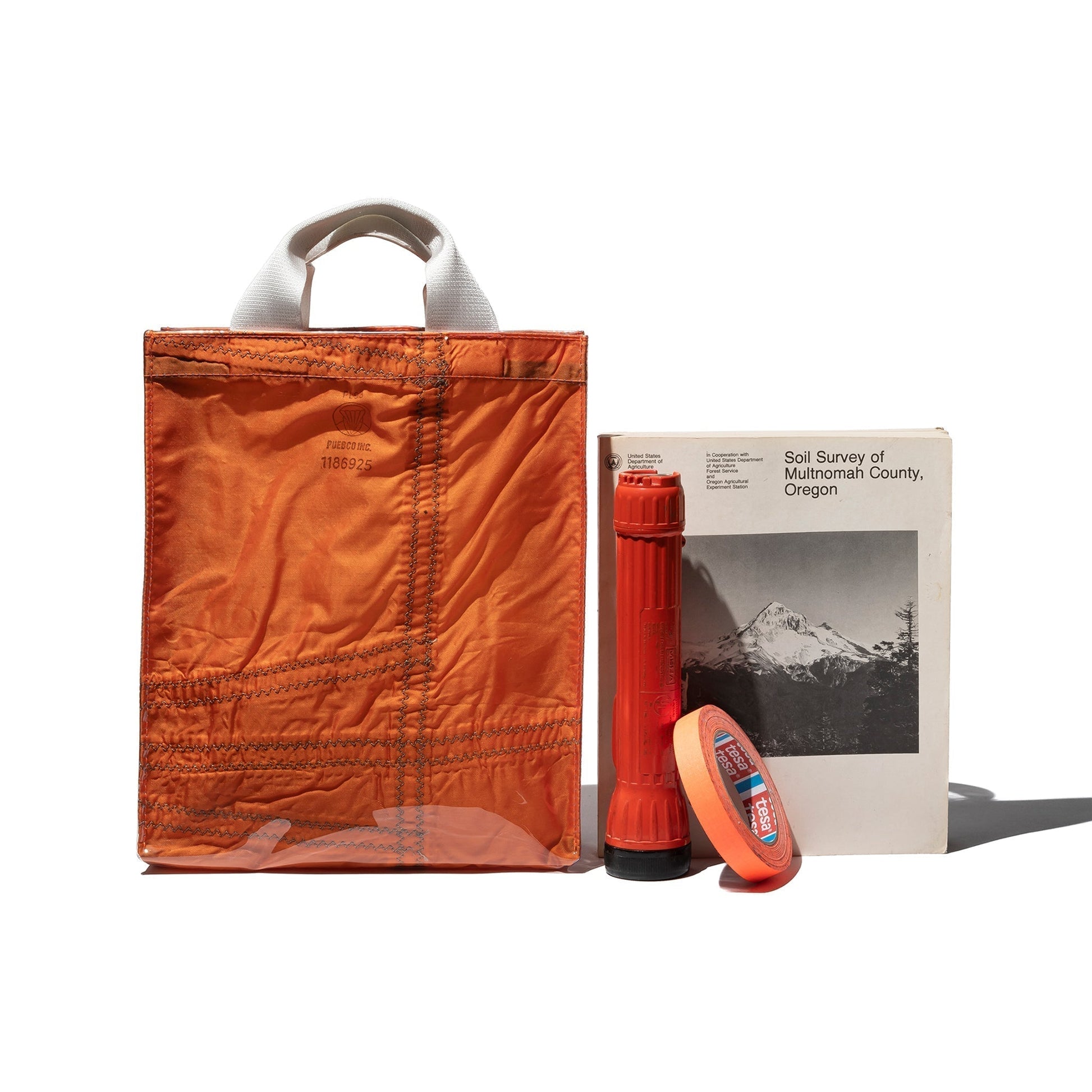 Puebco Covered Parachute Document Bag / Orange — front view