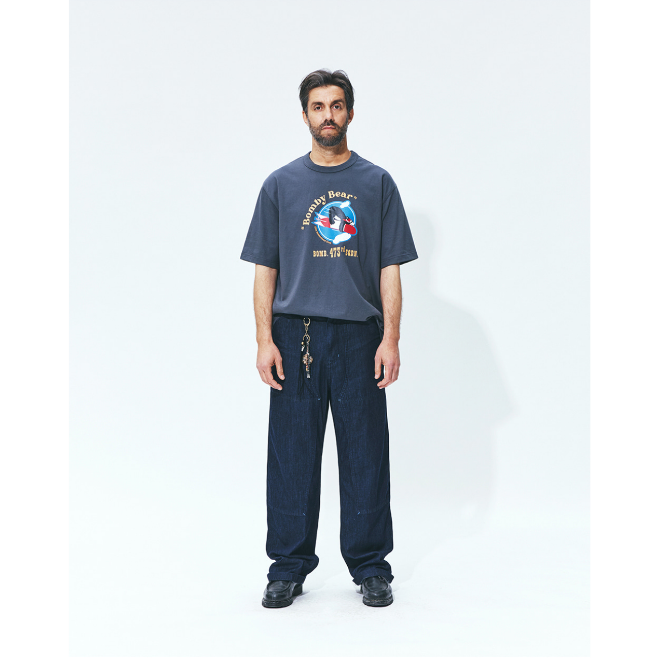 UNIFORM BRIDGE DOUBLE KNEE DENIM PANTS 6.2OZ - INDIGO RINSED