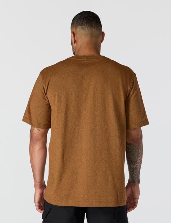 CARHARTT LOOSE FIT HEAVYWEIGHT SHORT-SLEEVE POCKET TEE - OILED WALNUT HEATHER