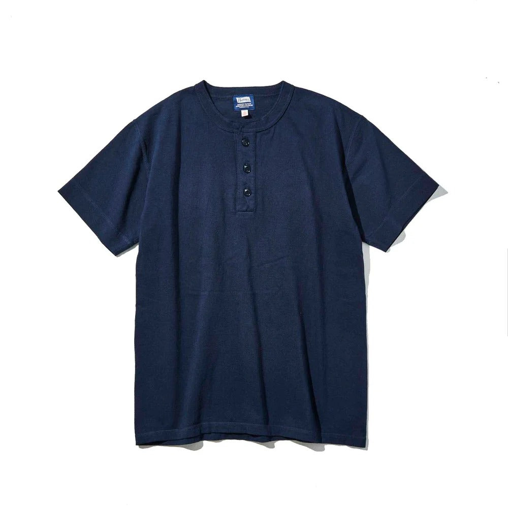 Pherrow's Henley Neck T-Shirt — Navy — front view
