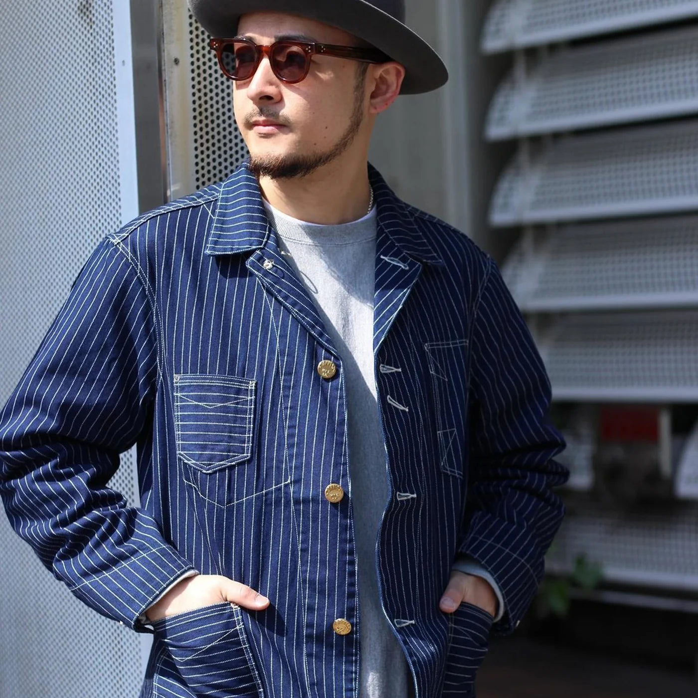 PHERROWS 1920S COVERALL JACKET - INDIGO-WABASH