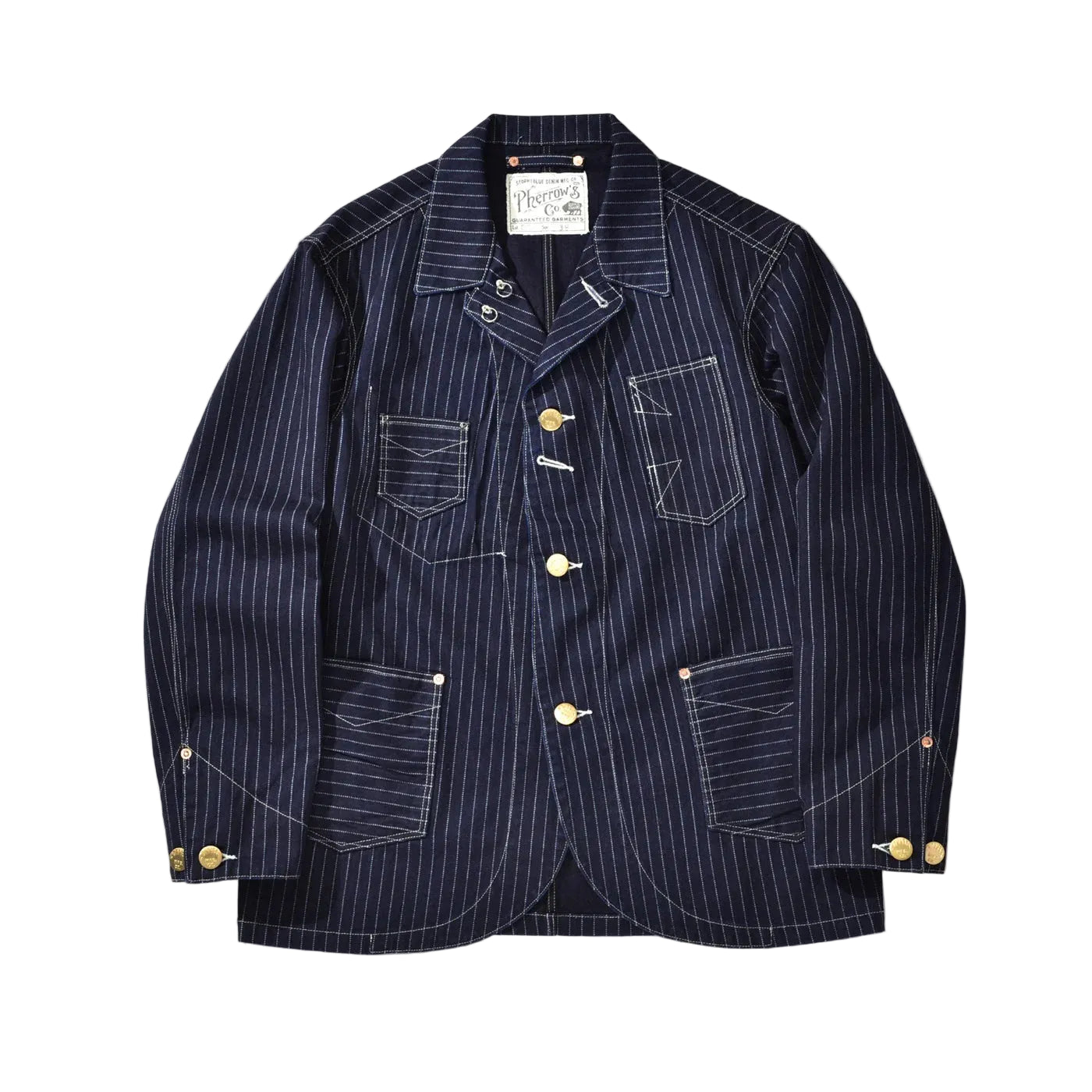 PHERROWS 1920S COVERALL JACKET - INDIGO-WABASH