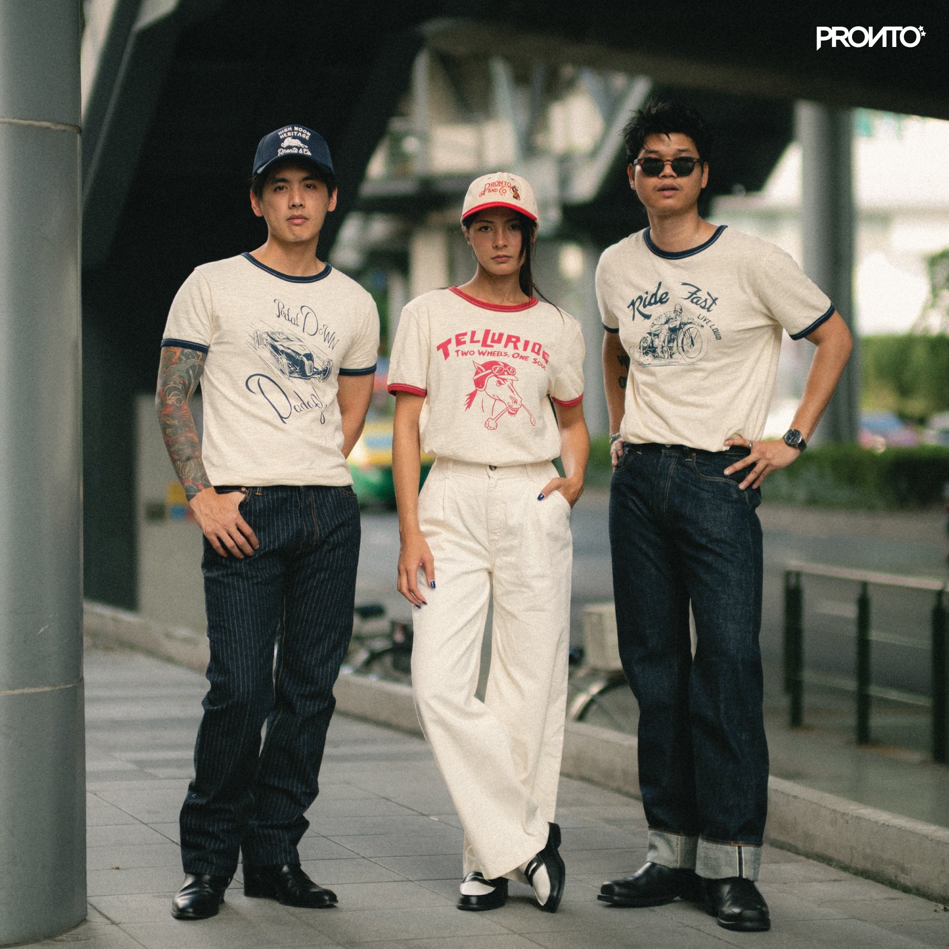 TELLURIDE - RINGER TEE DADDY-O - WHITE/NAVY
