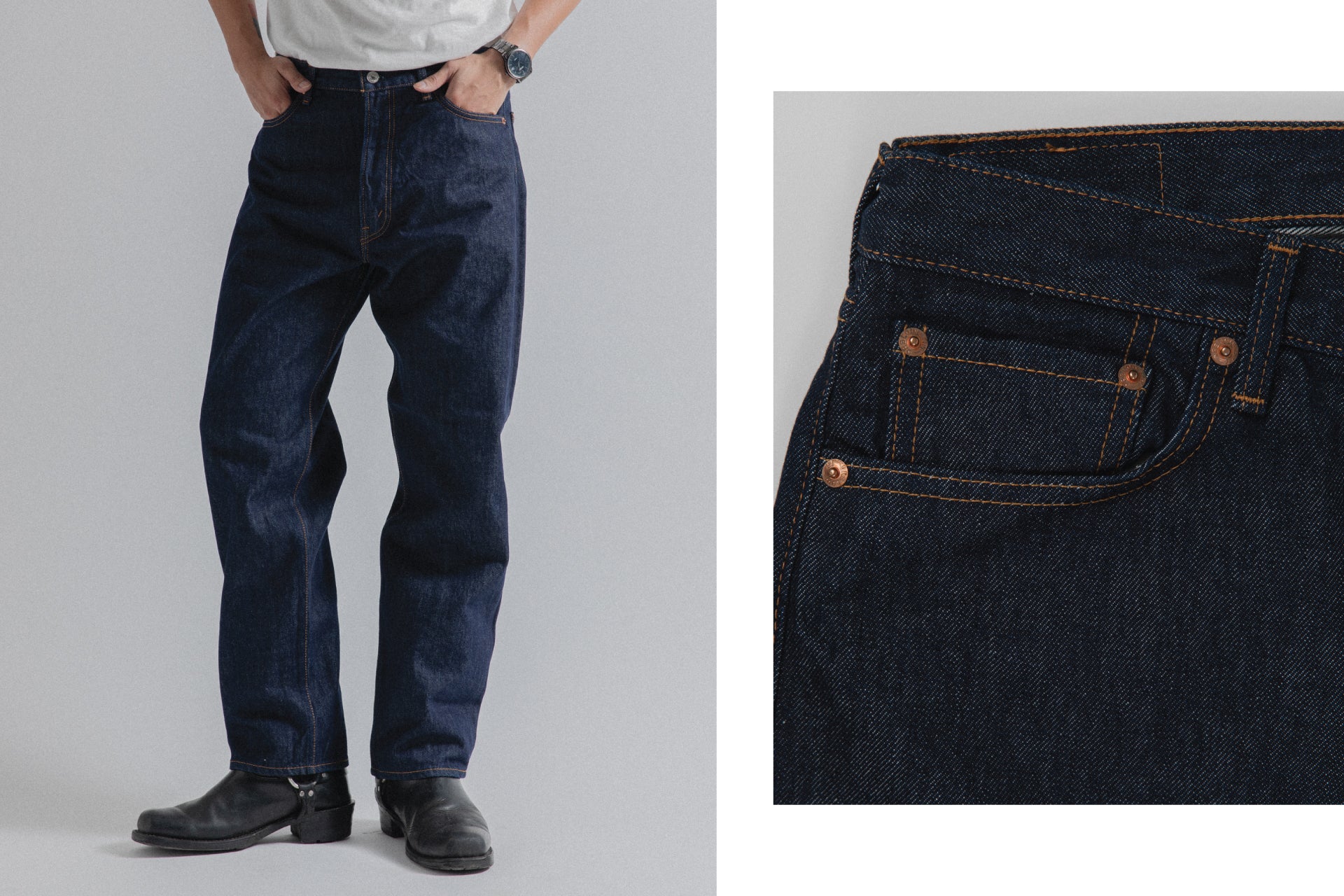 ORSLOW 101 DADS FIT DENIM PANTS - ONE WASH