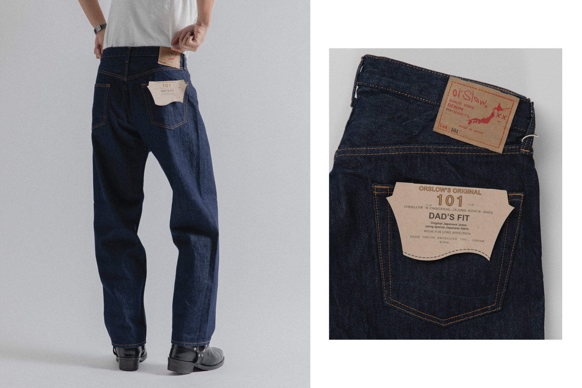 ORSLOW 101 DADS FIT DENIM PANTS - ONE WASH