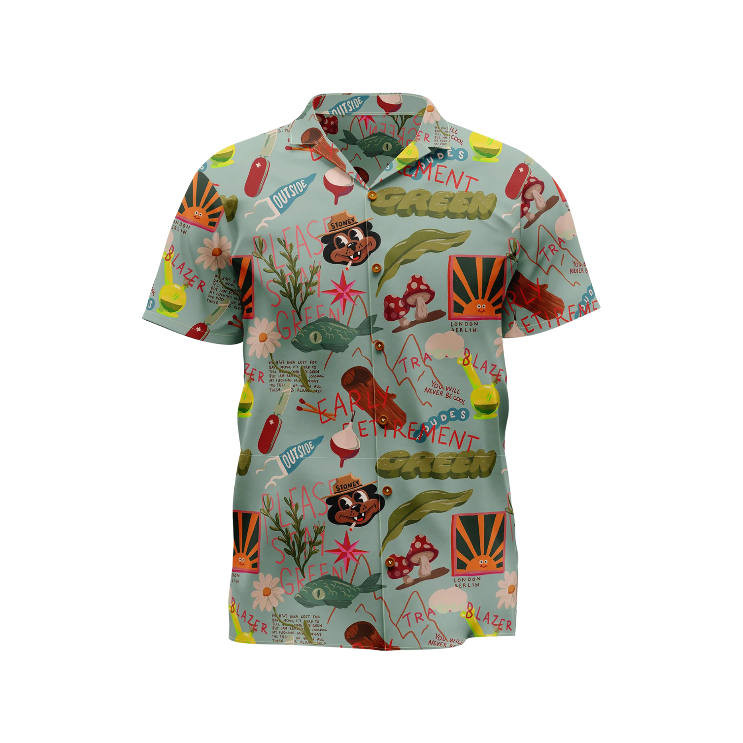 THE DUDES TREASURE TRAIL HAWAIIAN SHIRT - MULTICOLOR