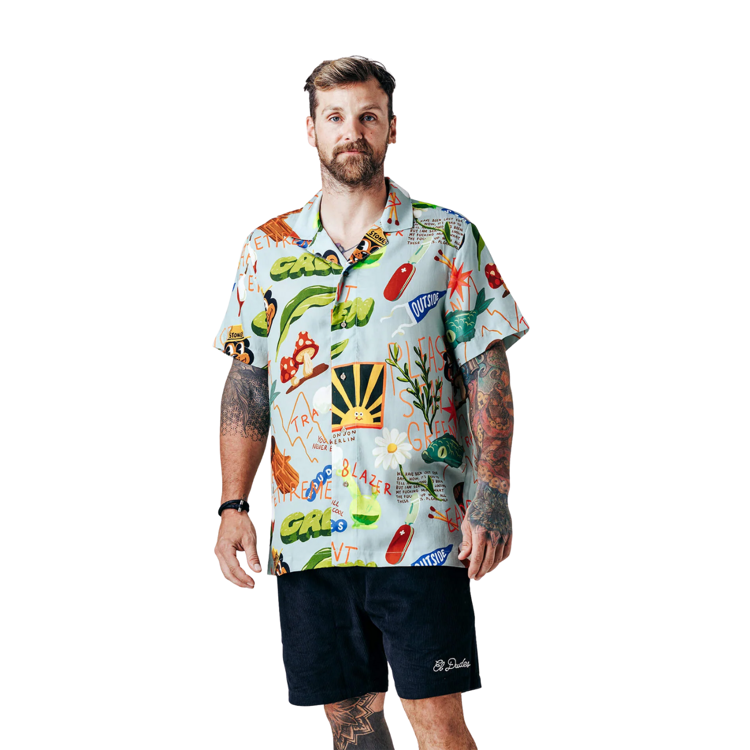THE DUDES TREASURE TRAIL HAWAIIAN SHIRT - MULTICOLOR