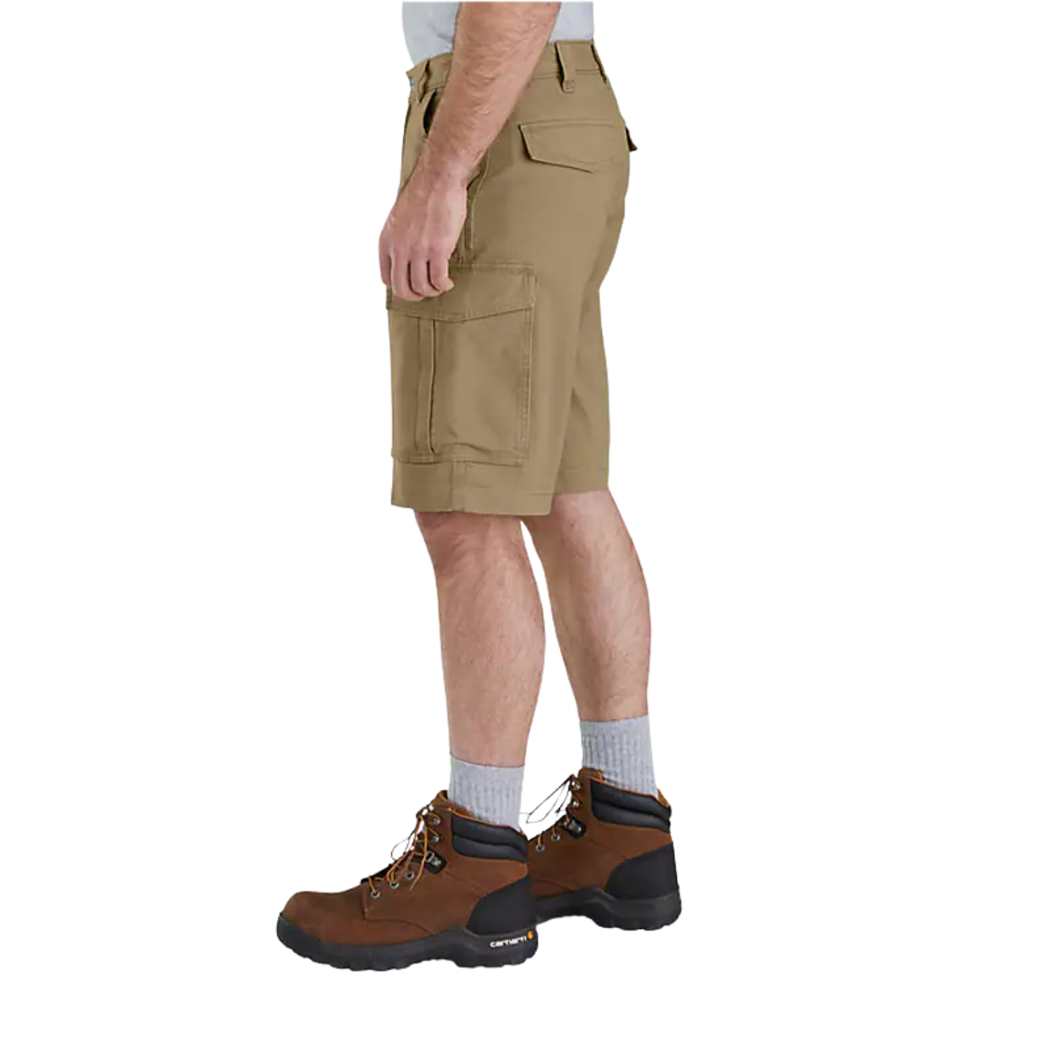 CARHARTT RUGGED FLEX RELAXED FIT CANVAS CARGO WORK SHORT - DARK KHAKI