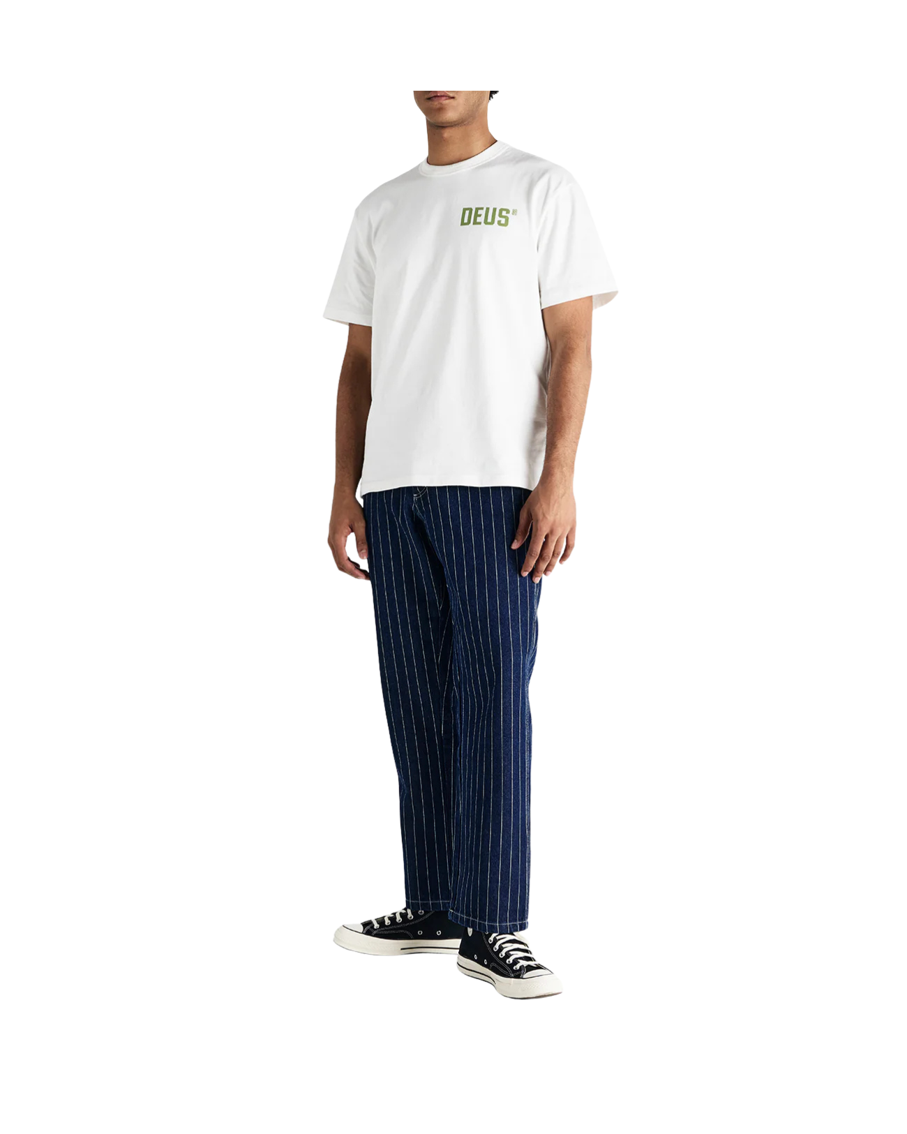 DEUS EX MACHINA DALLAS STRIPE WORK PANT - INDIGO