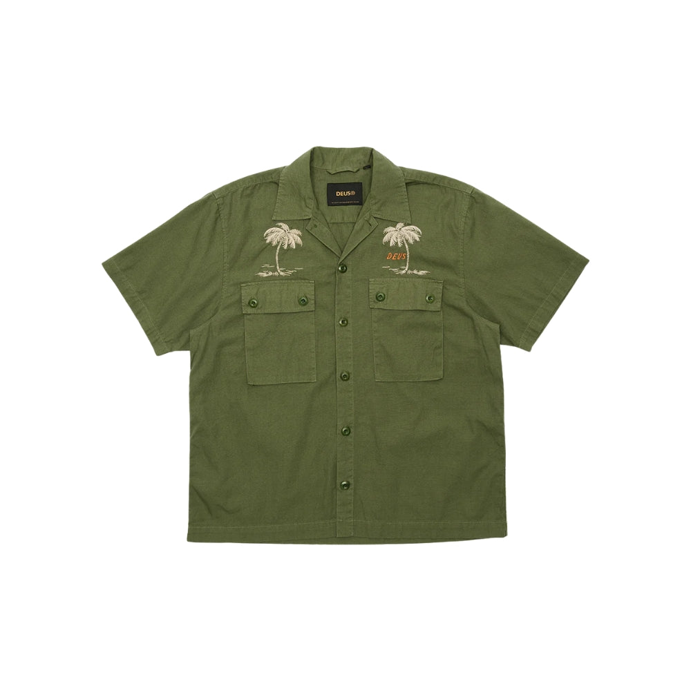 DEUS EX MACHINA STRANDED FATIGUE SHIRT - PINE