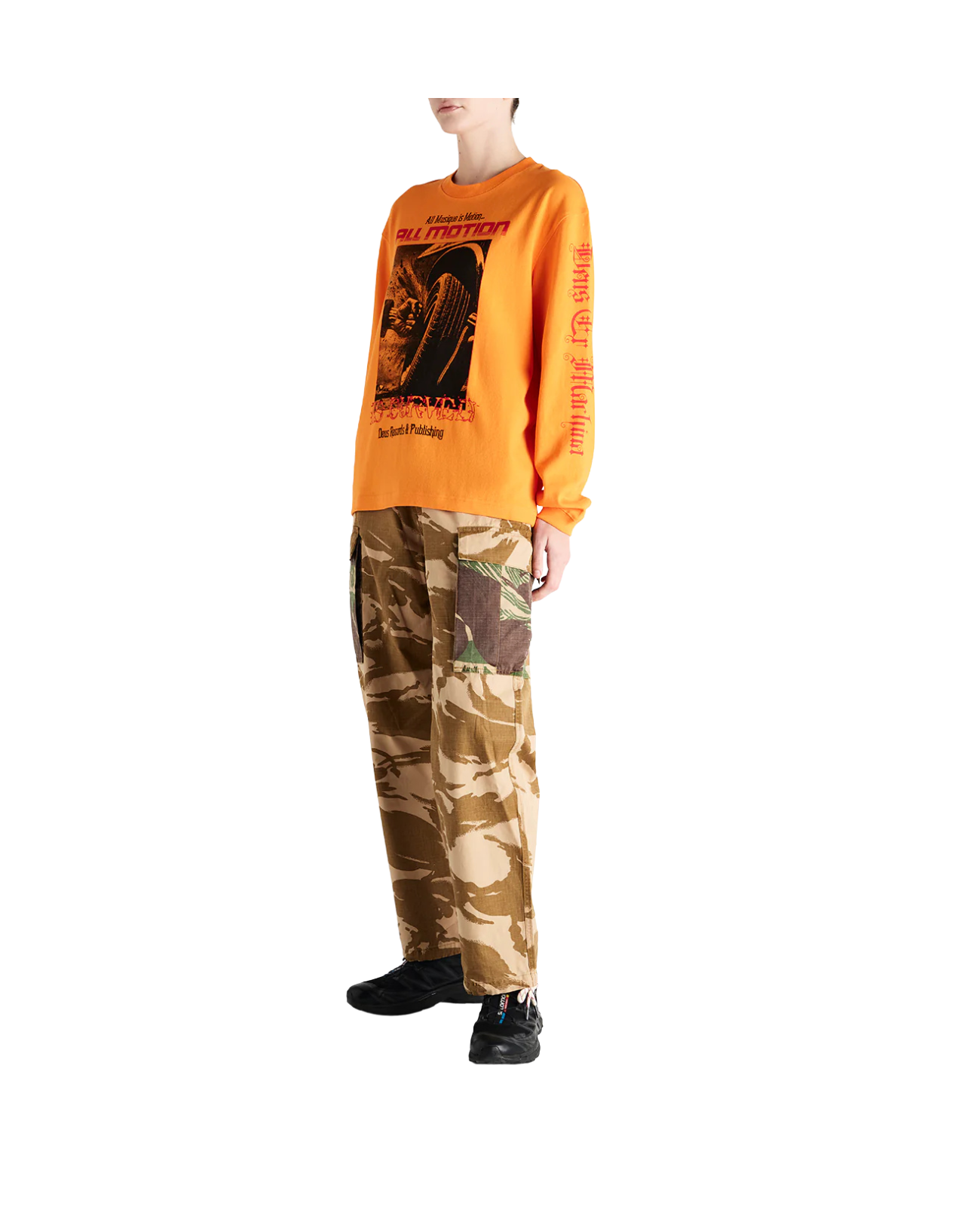 DEUS EX MACHINA DANCING GHOST LS TEE - PERSIMMON ORANGE