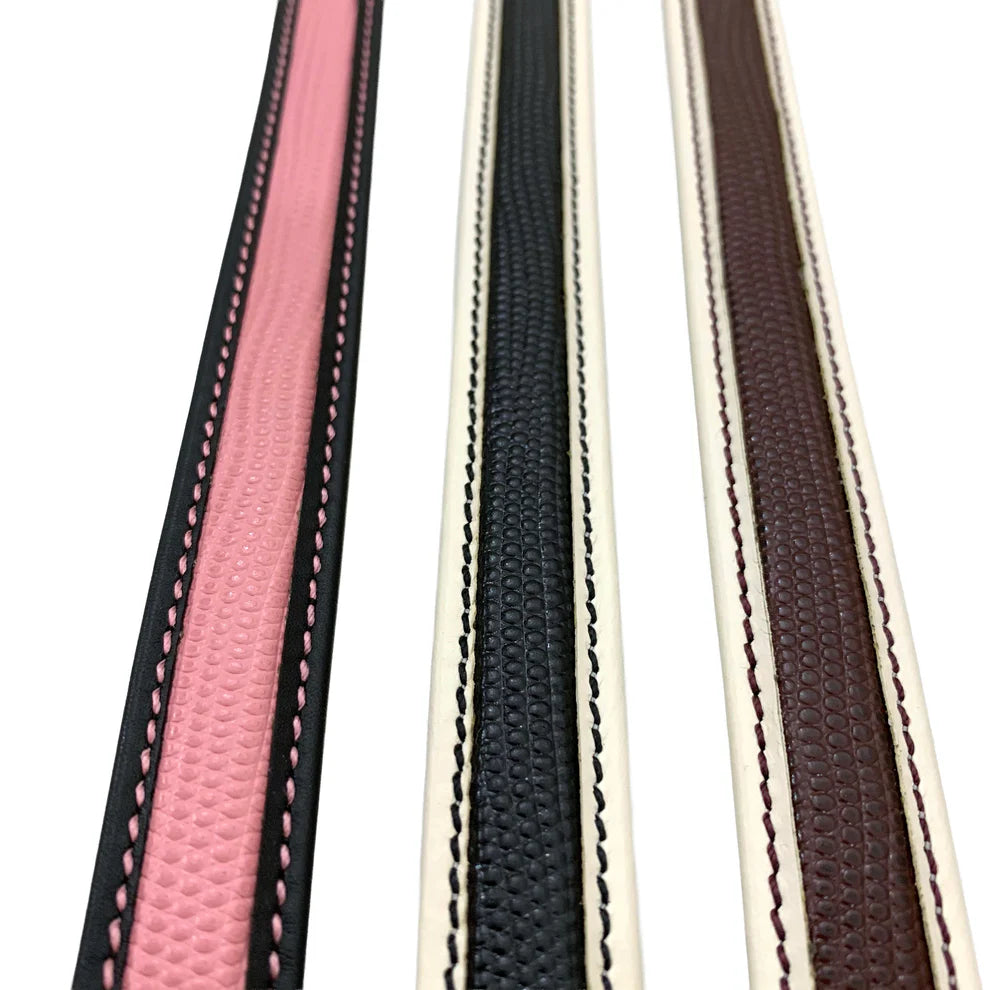 DRY BONES LIZARD EMBOSS BELT - WHITE/BROWN
