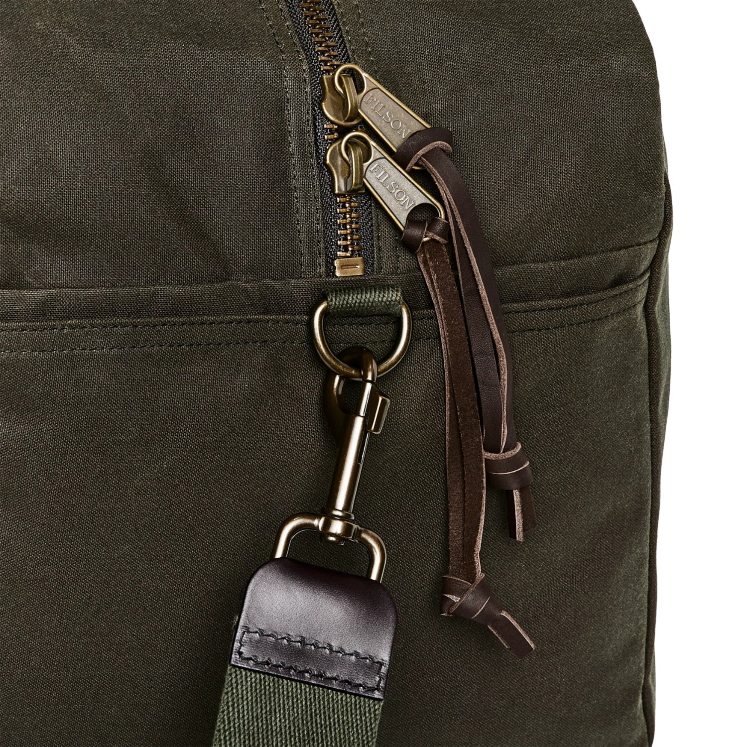 Filson Medium Tin Cloth Duffle Bag — Otter Green — view 4
