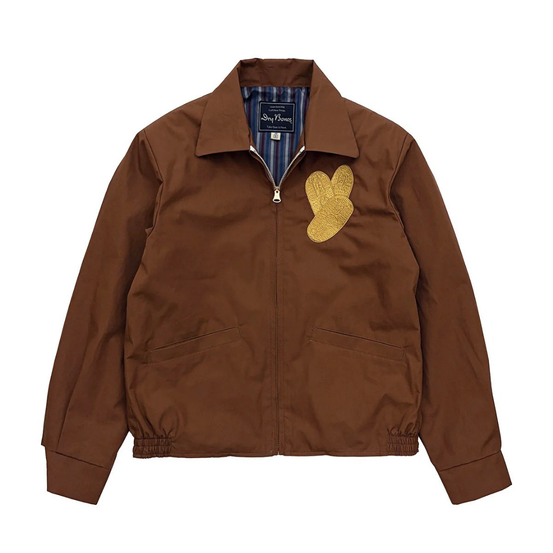 DRY BONES EMBROIDERED JACKET SNAKE AND GAVEL - BROWN