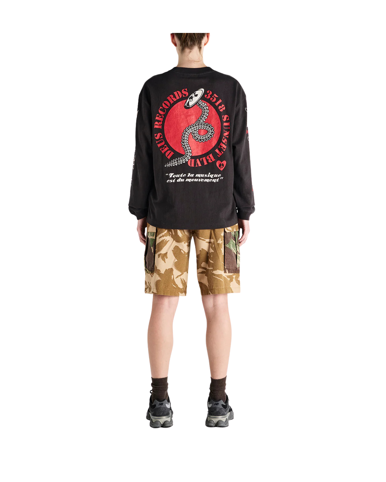 DEUS EX MACHINA DANCING GHOST LS TEE - ANTHRACITE