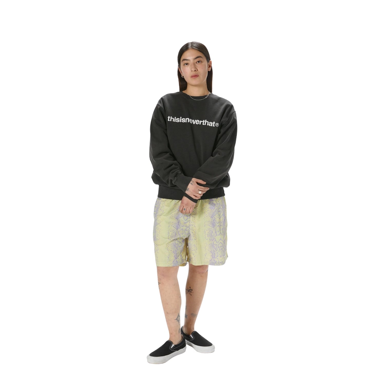 THISISNEVERTHAT T-LOGO LT CREWNECK - CHARCOAL