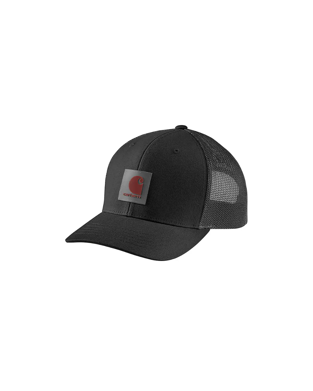 CARHARTT RUGGED FLEX TWILL MESH-BACK LOGO PATCH CAP - BLACK