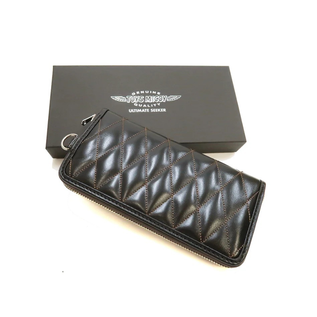 Toys McCoy Leather Quilted Long Wallet — Black — view 2